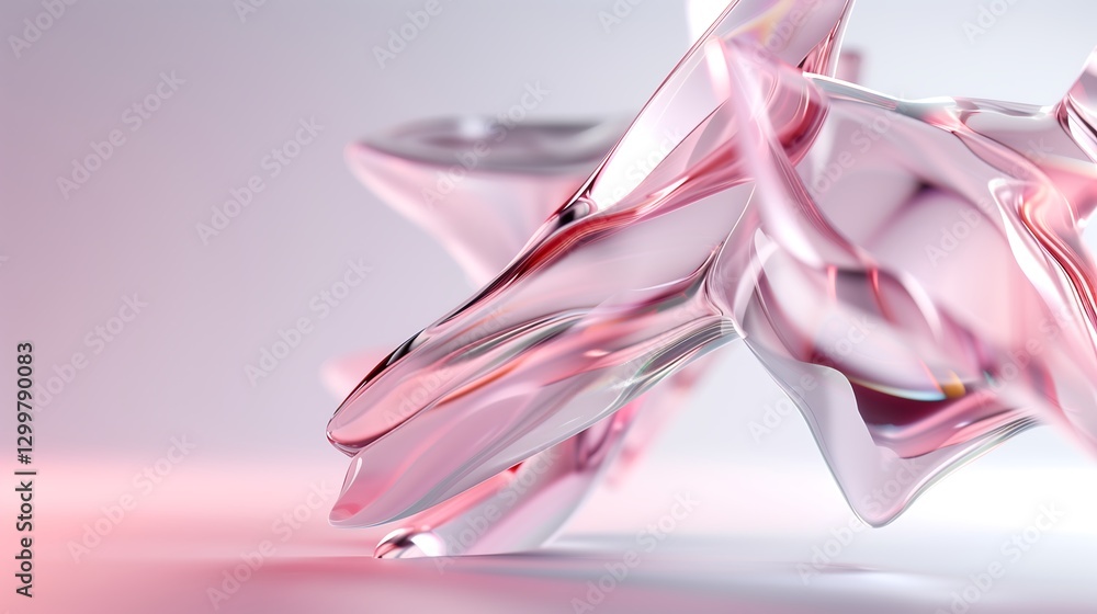 Aufkleber a minimalistic glassy 3d abstract background with layered translucent geometric shapes, clean soft g