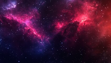 Naklejka premium Stunning Colorful Cosmic Nebula with Stars and Gas Clouds in Deep Space Captured in a Vibrant Interstellar Scene of Outer Space Beauty
