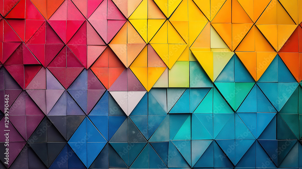 Poster vibrant and dynamic abstract colorful geometric triangular pattern design for modern art