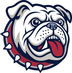 bulldog head design illustration logo on White background