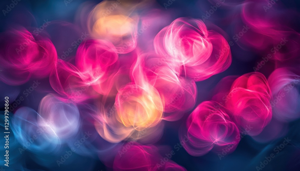 Poster Abstract Colorful Light Shapes Background with Vibrant Glow and Dynamic Motion