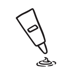 Skincare tube doodle - Cleancers Exfoliants Serums essences Toner moisturizers Sunscreen