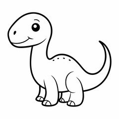 baby dinosaur line art on white background