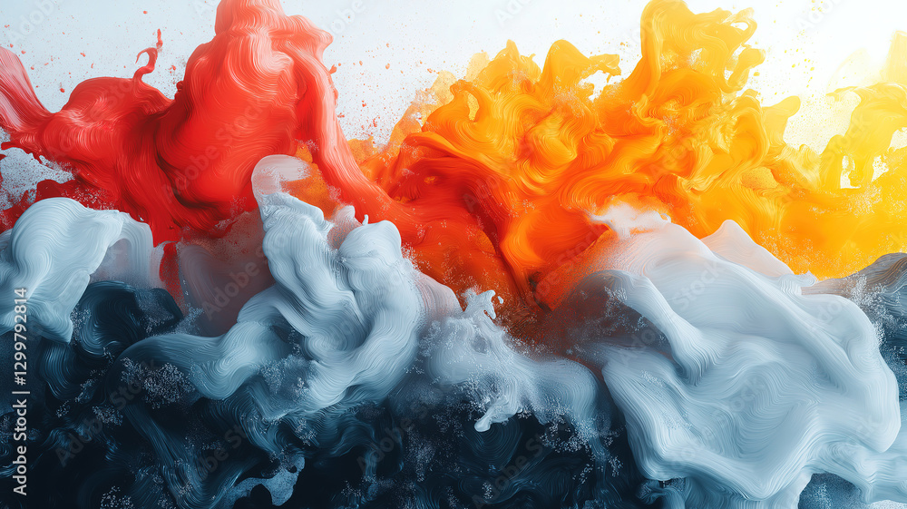 Poster dynamic abstract background with flowing shapes and vibrant colors, perfect for digital design