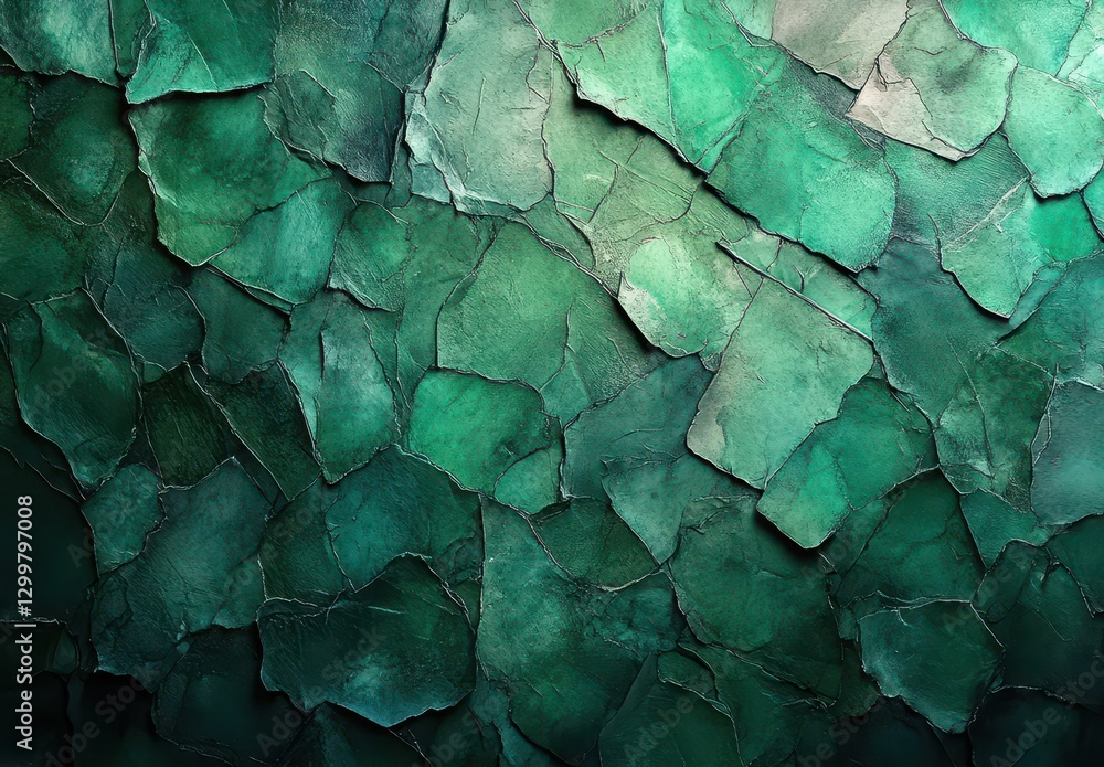 Poster textured green shades with irregular patterns create a unique background for creative projects and d