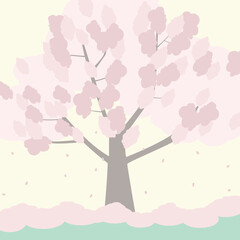 귀여운 벚꽃,봄,식물 일러스트