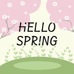 귀여운 벚꽃,봄,식물 일러스트