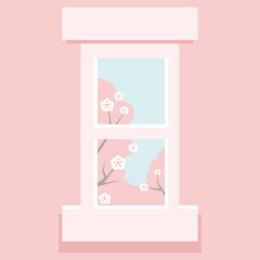 귀여운 벚꽃,봄,식물 일러스트