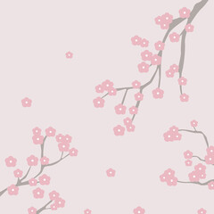 귀여운 벚꽃,봄,식물 일러스트