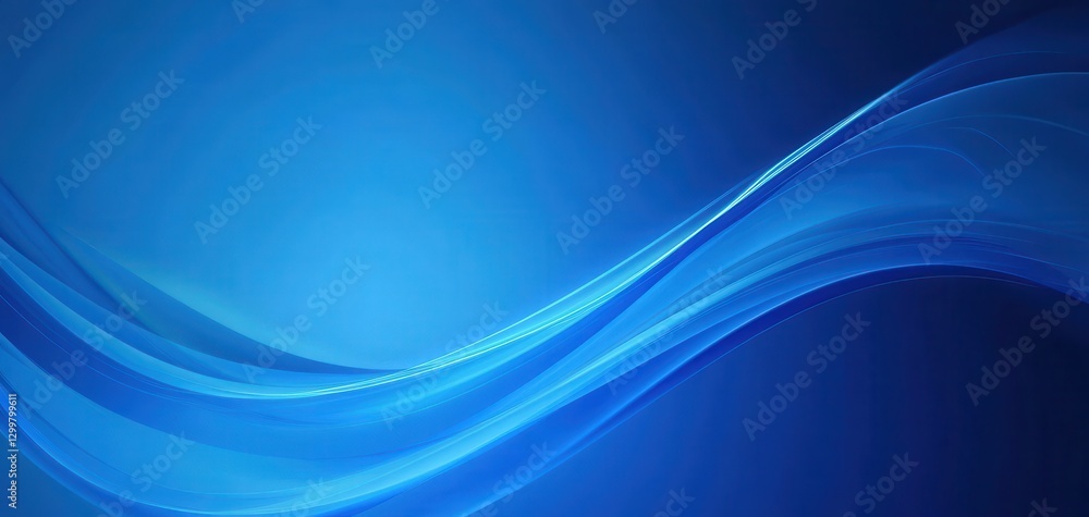 Poster tranquil blue wave background with smooth curves and soft gradients for background design, digital a