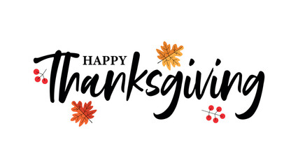Happy thanksgiving. Typography art. Festive holiday greeting design. Vector illustration