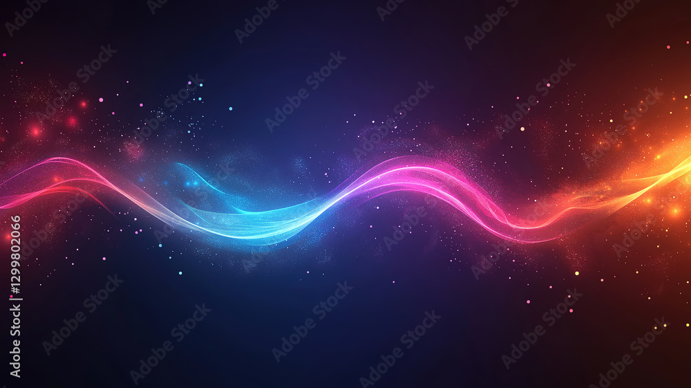 Poster vibrant abstract design with colorful lights and dynamic lines for modern backgrounds