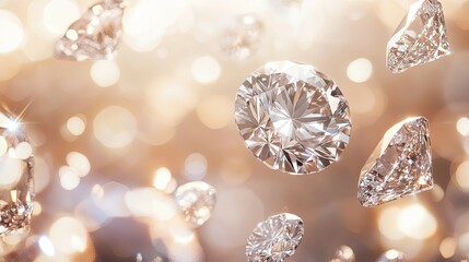 Dazzling Diamonds: A Sparkling, Luxurious, Golden Light Display
