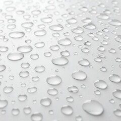 Water droplets scattered on white floor
