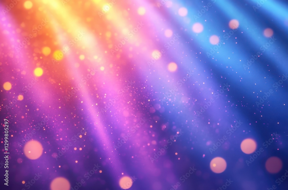 Poster vibrant abstract background with colorful light rays and sparkling bokeh effect for creative project
