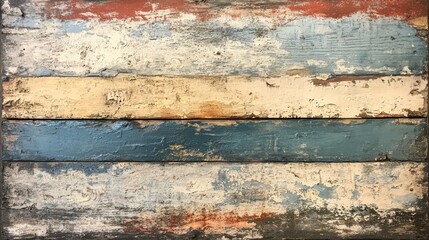 Naklejka premium Rustic Weathered Wood Planks with Distressed Paint Texture
