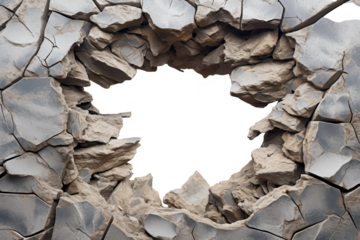 Round hole in stone background