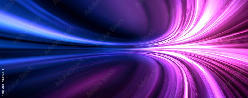Aufkleber dynamic abstract tunnel of lights with purple and blue hues creating a sense of speed