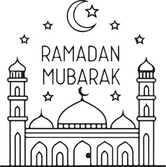 Isolated black ramadan mubarak icon Vector, black ramadan mubarak Silhouette,black ramadan mubarak icon set, black ramadan mubarak for logo,color black ramadan mubarak Vector illustration, Vector
