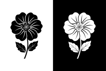 Geranium Symbol. Striking Silhouette for Modern Floral Branding