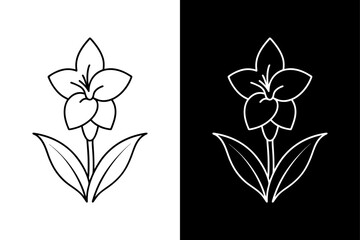 Classic Gladiolus Silhouette. Sophisticated Floral Symbol