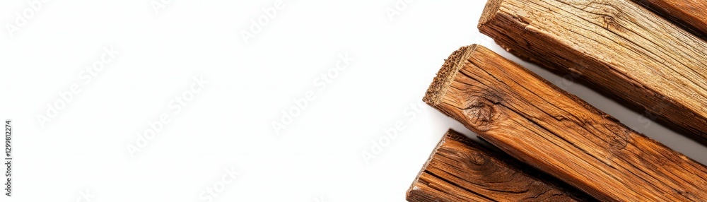 Poster stacked rectangular logs of old reclaimed wood for rustic and natural design concepts
