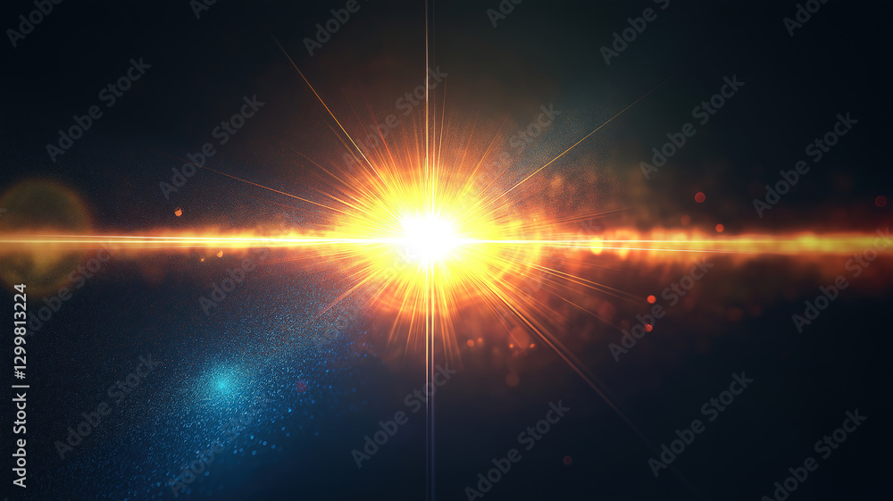 Aufkleber soft lens flare and light on black background for easy addition of overlay or screen filter