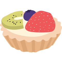 Hand drawn of Pie with Fruit Illustration