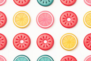 Fototapeta premium Colorful fruit slices pattern background.