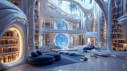 Futuristic Library Interior Design: A Vision of Tomorrow's Reading Spaces