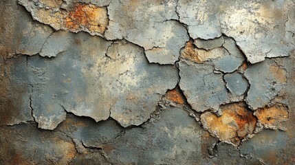Obraz premium Weathered Textured Surface with Cracked Paint and Rusty Accents