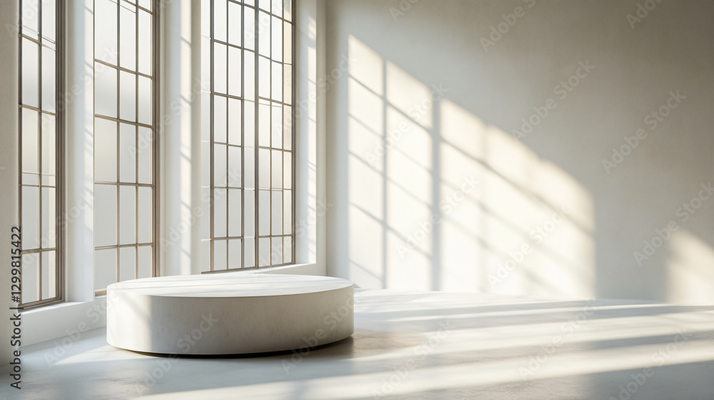 Poster modern white table set in a minimalist room with clean lines and a fresh aesthetic enhancing the ove