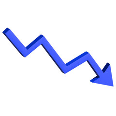 성장과 하락을 나타내는 3D 화살표 그래픽 이미지