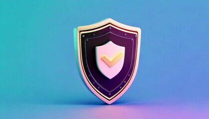 Digital security shield illustration online environment graphic design colorful background conceptual visualization