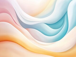 Obraz premium Abstract Pastel Waves: A Serene Digital Artwork