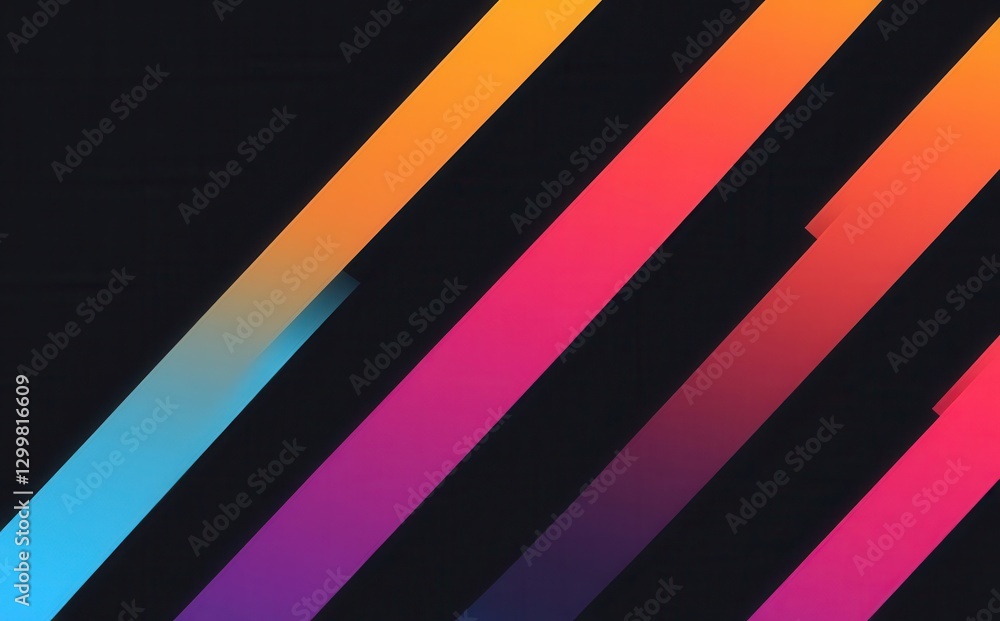 Poster vibrant colorful diagonal lines on dark background for modern graphic design and abstract art applic