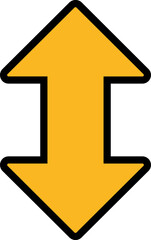 vector illustration of a yellow arrow