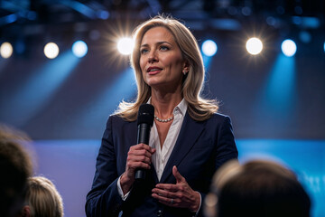 Empowering Speech by Female Leader at Conference