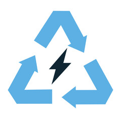 energy recycling icon vector representing sustainable energy use and conservation. Ideal for eco-friendly, green energy, and environmental