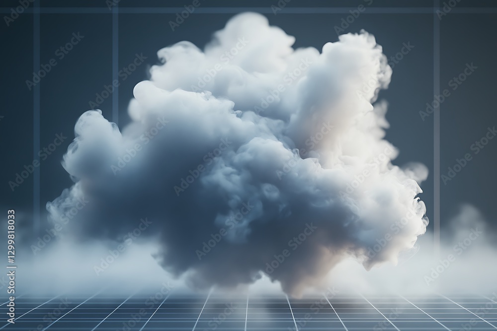 Poster digital composite of cloud against blue background with vignette