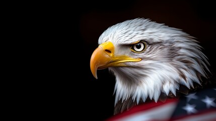 Obraz premium American Bald Eagle Symbol of Freedom and Independence with a Gaze of Determination and Power