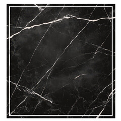 Elegant black marble texture with striking white veins and frame square, premium aesthetic