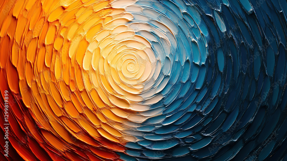 Poster elegant abstract circles lighting up the background in soft luminous colors