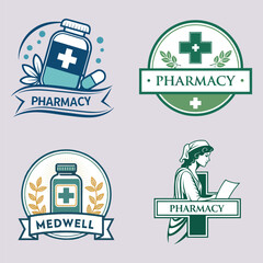 Medicine And Healthcare Icon Set. pill icon set. Medicament and pharmaceutical symbol. medical design element.