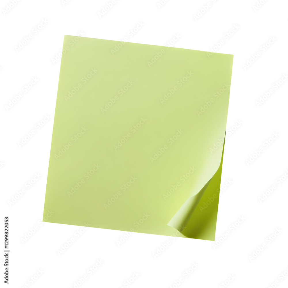 Poster minimalist memo pad with curled corner creating depth and anticipation