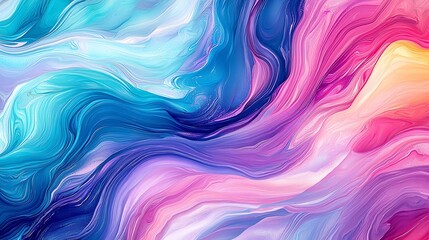 Obraz premium Abstract colorful swirls, vibrant paint texture, fluid art background, design element