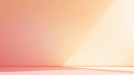 Corner of room bathed in warm light creating gradient