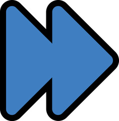 blauer Pfeil mit schwarzem Rand