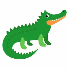 Fototapeta premium cartoon crocodile with a smile on white background