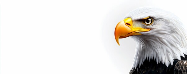 Fototapeta premium American Bald Eagle Profile Portrait, Majestic Bird of Prey